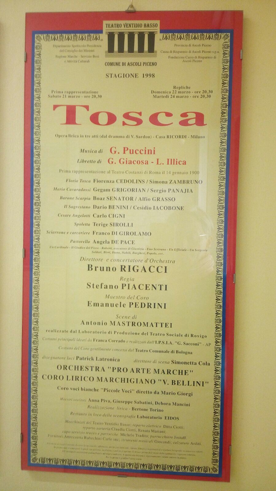 TOSCA Teatro Ventidio Basso - Maestro Sostituto